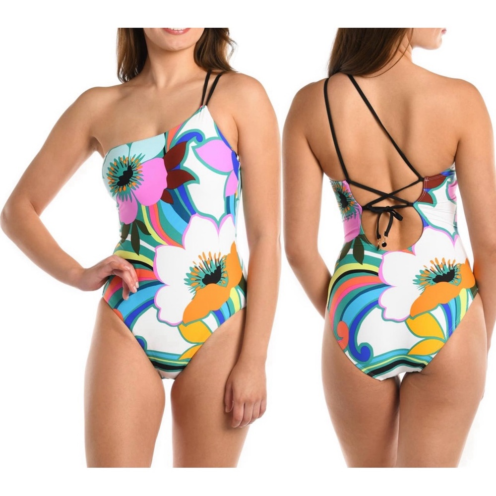 La Blanca Women's Shoulder One Piece Swimsuit Size 18